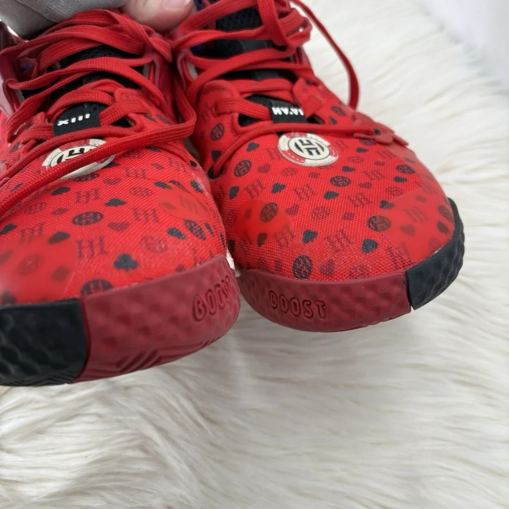 Adidas Harden Vol. 6 Vivid Red Monogram Men's Size 9.5 Shoes‎ Las Vegas HQ3884